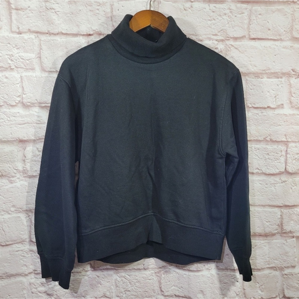 Zara Black Turtleneck Long Sleeve Basic Sweatshirt